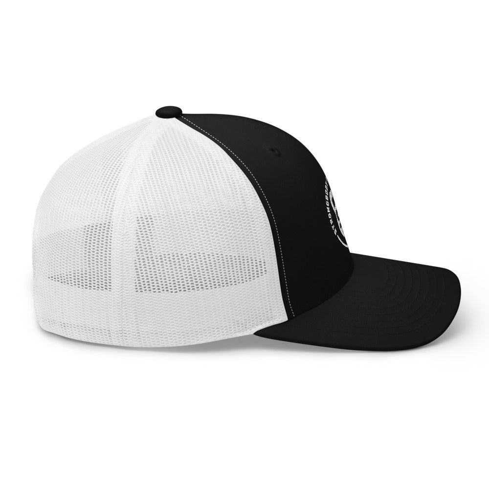 White Kettle Bell Trucker Cap